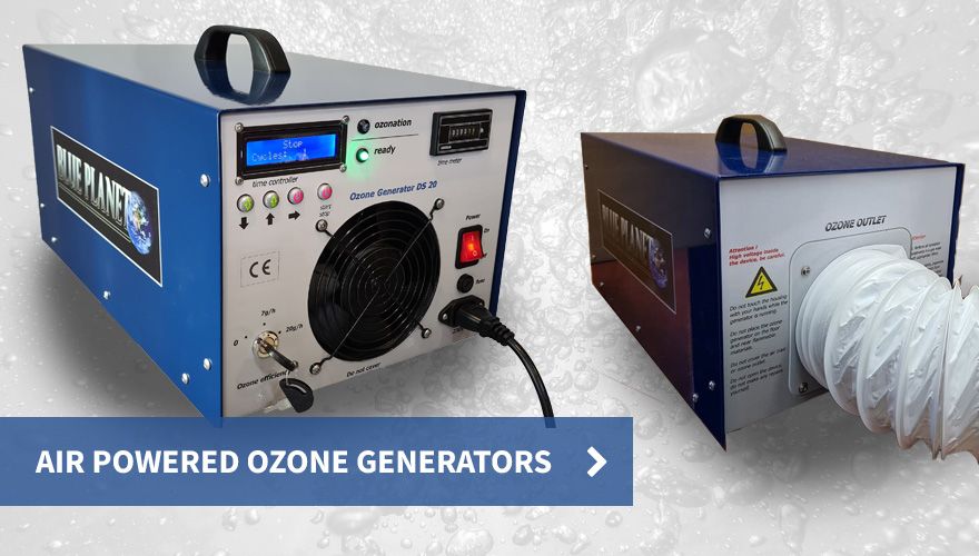 Air powered ozone generators